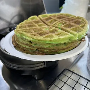 Coconut Pandan Waffles