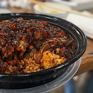 a bowl of food on a table