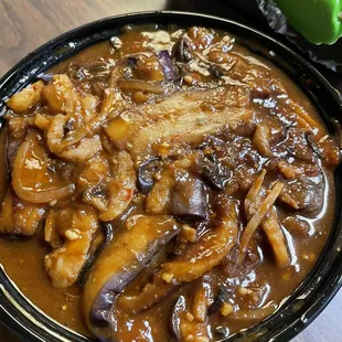 Egg Plant with Pork Garlic Sauce