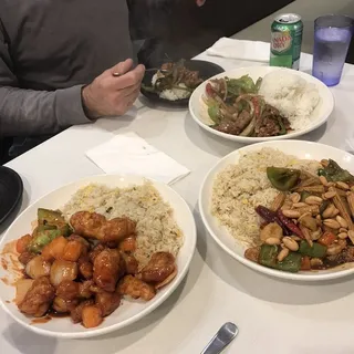 Kung Pao Shrimp Over Rice