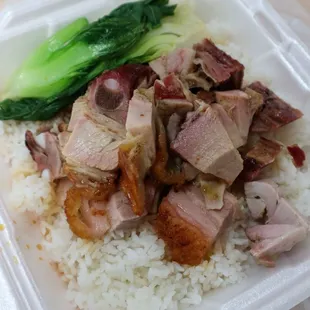 Crispy Skin Roast Pork over Rice @tiffhuangry