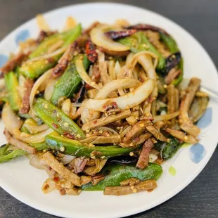 Stir fried bbq pork in a spicy sauce