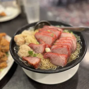 Wonton Mein with BBQ Pork.