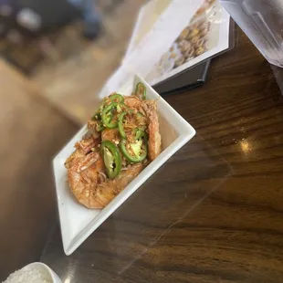 a plate of food on a table