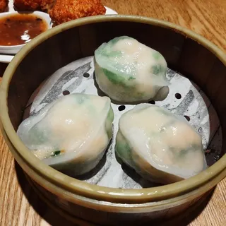 Pea Vine and Shrimp Dumplings