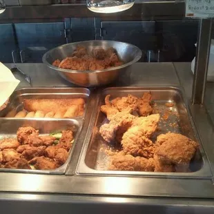 chicken wings and fried chicken, interior