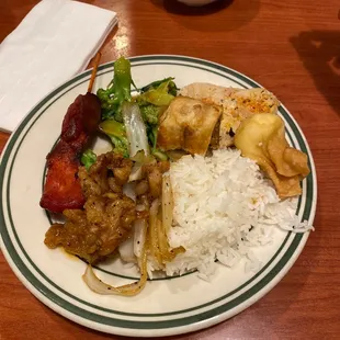 White rice, and wonton
