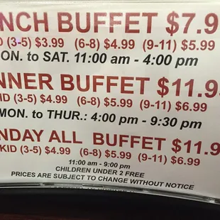 Lunch Buffet $7.95! 6 Different Ice Creams Clean, Clean,Clean! Sushi Bar -Sold by the roll.
