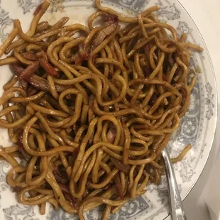 Pork Lo-Mein with no vegetables, bomb AF ..