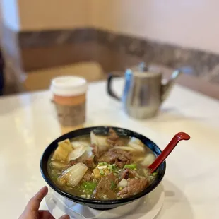 Beef with Satay Sauce Noodle Soup/