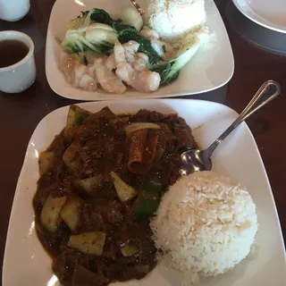 Fish Fillet with Vegetable Over Rice/