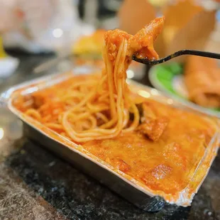 Baked chicken with pasta