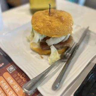 Pork Chop in HK Style "Bo-Law" Bun Sandwich