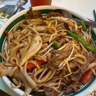 Pan Fried Udon with Seafood