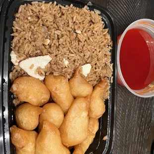 Sweet and Sour Chicken with Chicken Fried Rice