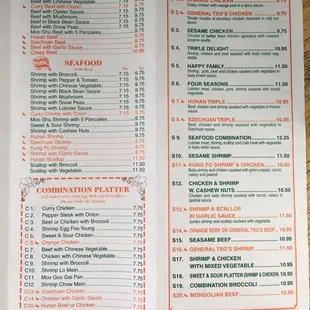 menu