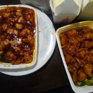 both orange chicken were more breading than anything, but Hong Kong (on left) had more flavor to it