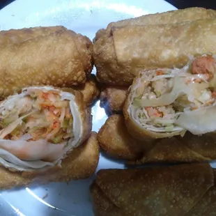 Both egg rolls are almost identical, but the ones from Hong Kong (on left) were tastier
