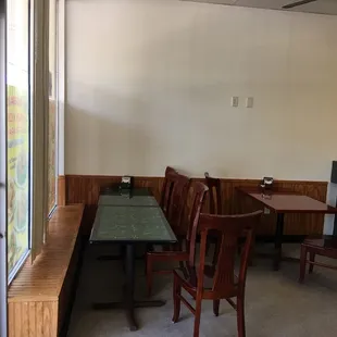 a table and chairs
