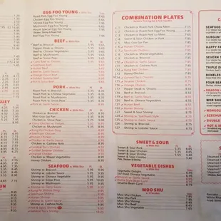 the menu