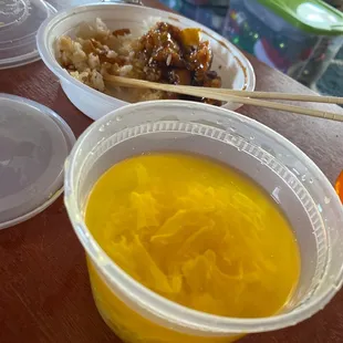 Egg Drop Soup and Orange Chicken