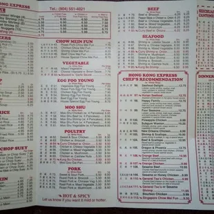 menu