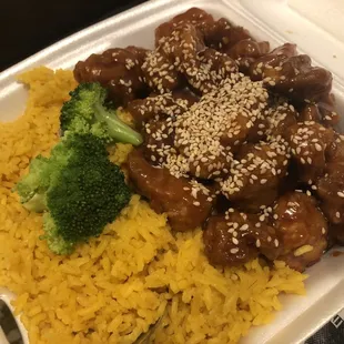 Sesame chicken plate