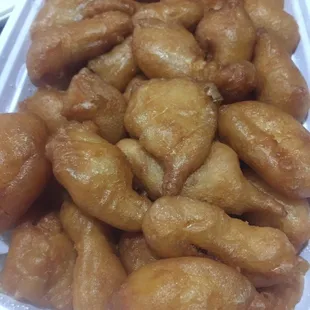 The chicken that comes with the sweet and sour chicken