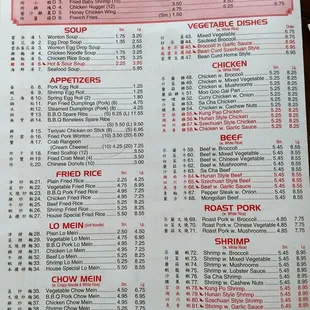 menu