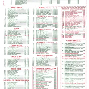the menu