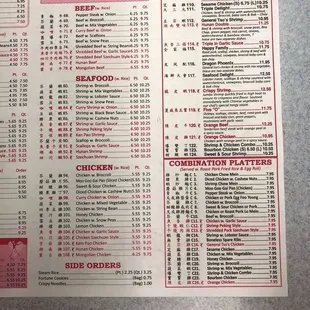 the menu