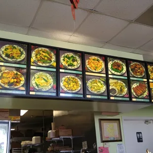 a menu with asian food