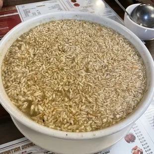 Sizzling rice soup