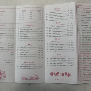 Updated menu (inside)