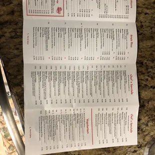 Menu Side One