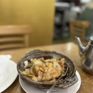 35. Chicken Clay Pot with Mushroom and Chinese Sausage