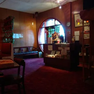 Front door and where you pay after eating