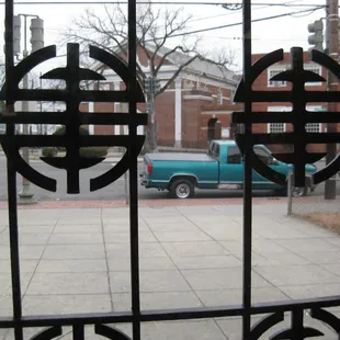 looking out from the barred window (toward MLK Blvd.)
