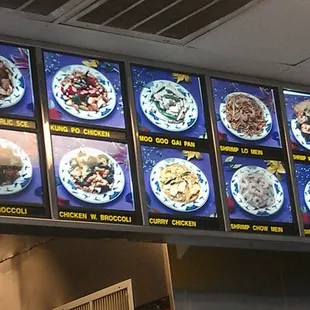 a menu of a fast food restaurant