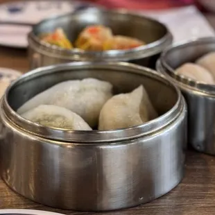 18. Beef Rice Roll, 3. Shrimp Shiu Mai, 1. Shrimp Har Gow,  13. Shrimp and Chive Steam Dumpling