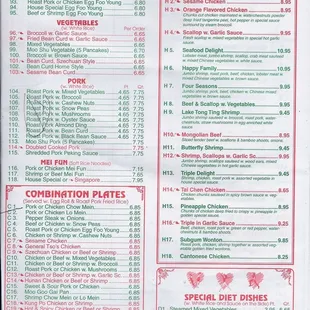 menu