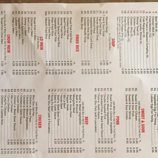 menu