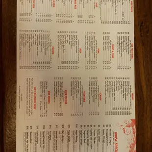 menu