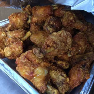 Half tray of wings was $38