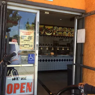 the open door of a restaurant
