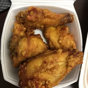 Spicy crispy chicken wings. Very good