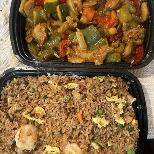 we had already served ourselves from here. it comes with more food. 26. Kung Pao Chicken and 64. Shrimp Fried Rice.