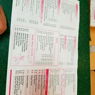 menu