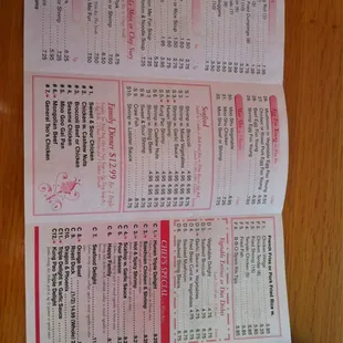 Menu side #1