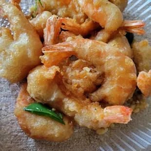 Salt 'n Pepper Prawns,  in takeout box